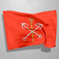 Знамя двухстороннее без бахромы и кистей размер 100х150см