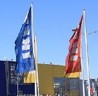 Флаг сетка, шелк 150*300 см