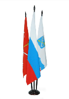 Флагшток напольный деревянный с основанием Блин (сосна) 3 штока 2,2 м