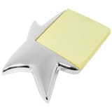 Подставка "Звезда" с блоком для записей; 14х10,5х1,3 см; посеребренный металл