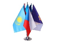 Флагшток настольный стальной хромированный, 6 штоков